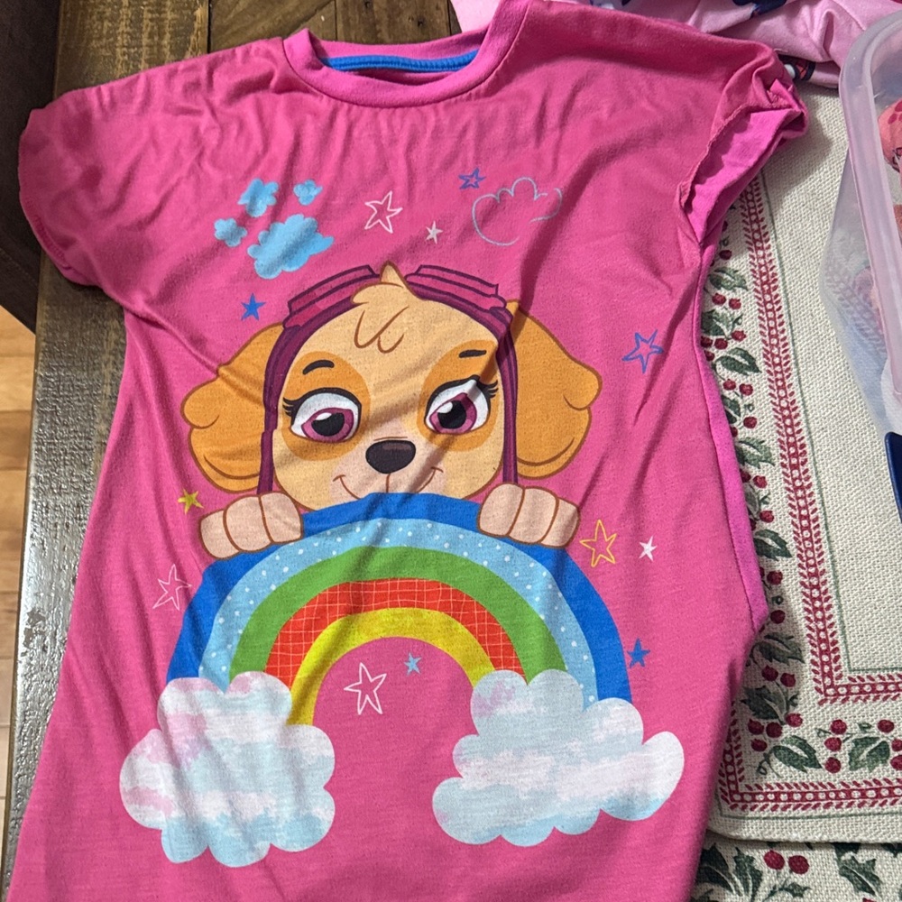 Pink Kids Shirt with Cartoon Design